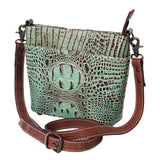 American Darling Crocodile Embossed Genuine Leather Women Bag Western Handbag Purse