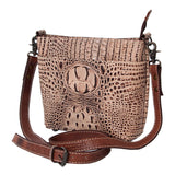 American Darling Crocodile Embossed Genuine Leather Women Bag Western Handbag Purse