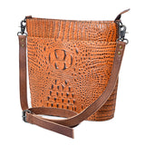 American Darling Crossbody Crocodile Embossed Genuine Leather Women Bag Western Handbag Purse