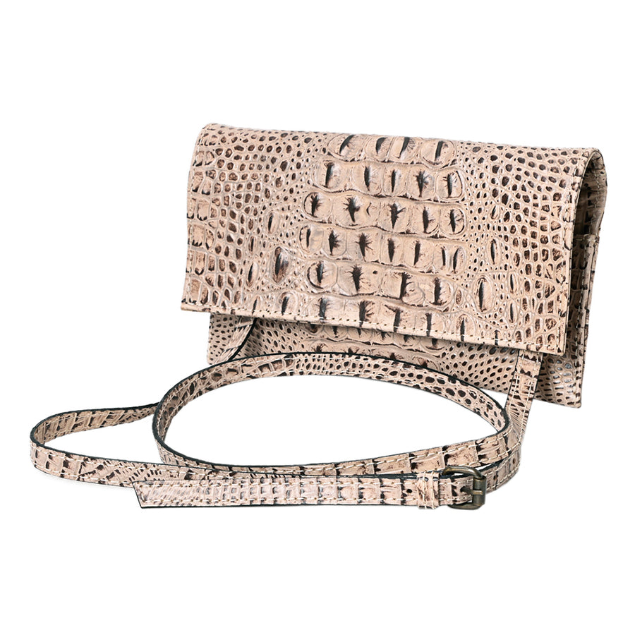 American Darling Western Wallet Bag, Crocodile Embossed Full Grain Genuine Leather, Eco-Friendly Handcrafted Crossbody