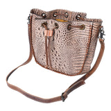 American Darling Crocodile Embossed Genuine Leather Women Bag Western Handbag Purse