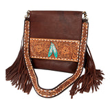 American Darling Large Crossbody Hand Tooled Genuine Leather Women Bag Western Handbag Purse