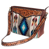 American Darling Large Crossbody Hand Tooled Saddle Blanket Genuine Leather Women Bag Western Handbag Purse