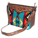 American Darling Large Crossbody Hand Tooled Saddle Blanket Genuine Leather Women Bag Western Handbag Purse