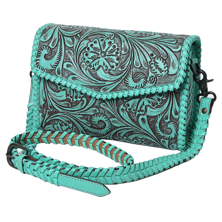 American Darling Wallet Hand Tooled Genuine Leather Western Women Bag | Wristlet Travel