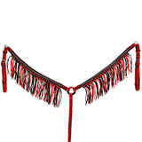 Hilason Horse Flat Braided Paracord Crystal Fringes Breast Collar