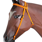 Black Horse Bridle Headstall Flat Braided Paracord By Hilason