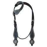 HILASON Western Horse Concho American Leather Headstall ‎Tan | for Horses