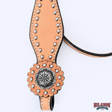 HILASON Western Horse Concho American Leather Headstall ‎Tan | for Horses