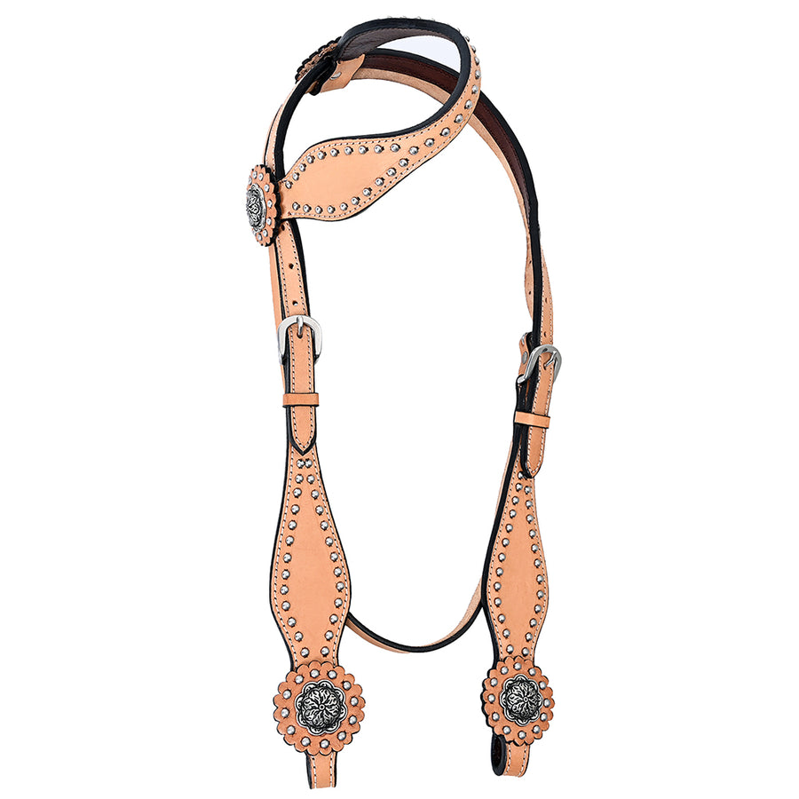 HILASON Western Horse Concho American Leather Headstall - Uhorse