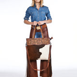 American Darling Messenger Beautifully Hand Tooled Hair on Genuine