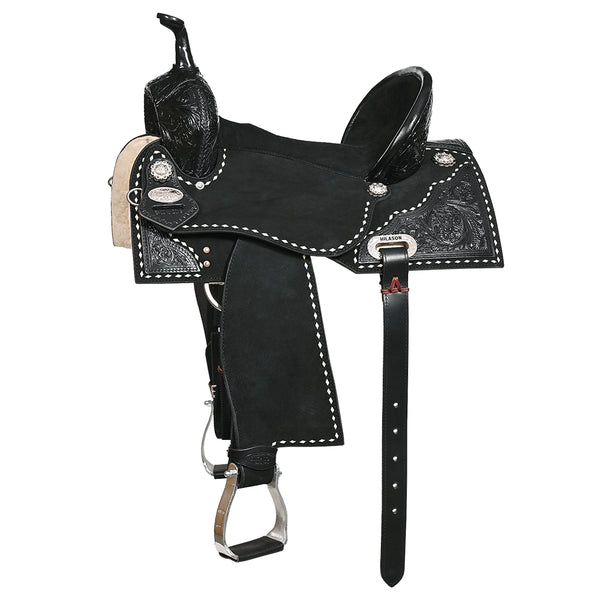 Hilason Western Horse Flex Tree Saddle American Leather Trail Barrel - Uhorse