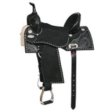 Hilason Western Horse Flex Tree Saddle American Leather Trail Barrel - Uhorse