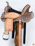 Hilason Western Horse American Leather Barrel Flex Tree Trail Child Saddle