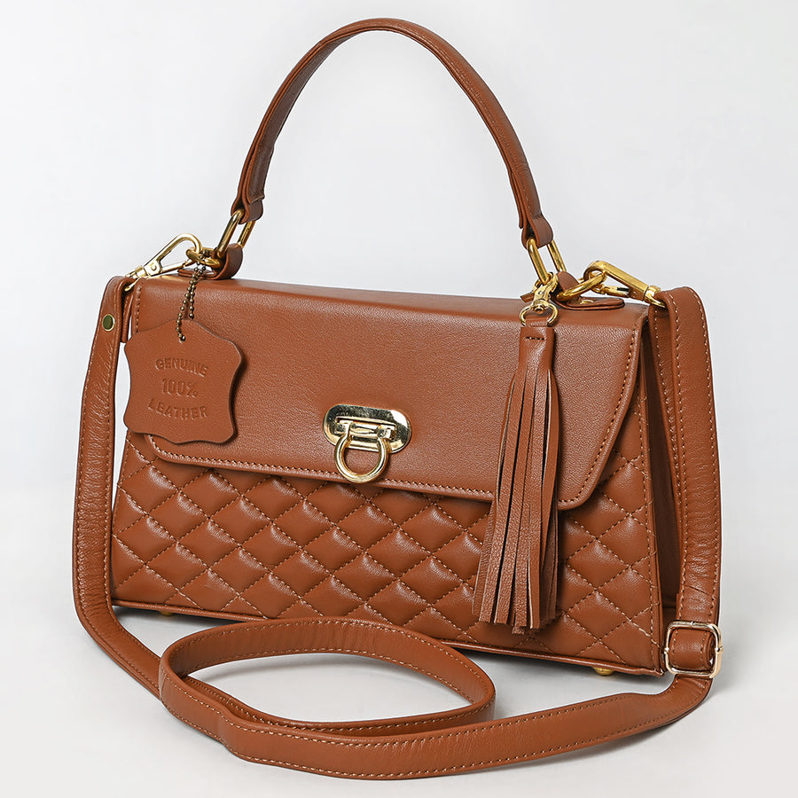 Never Mind Western Cross Body Genuine Leather Handbag Purse Wallet Bag For Women Girls Brown - Uhorse