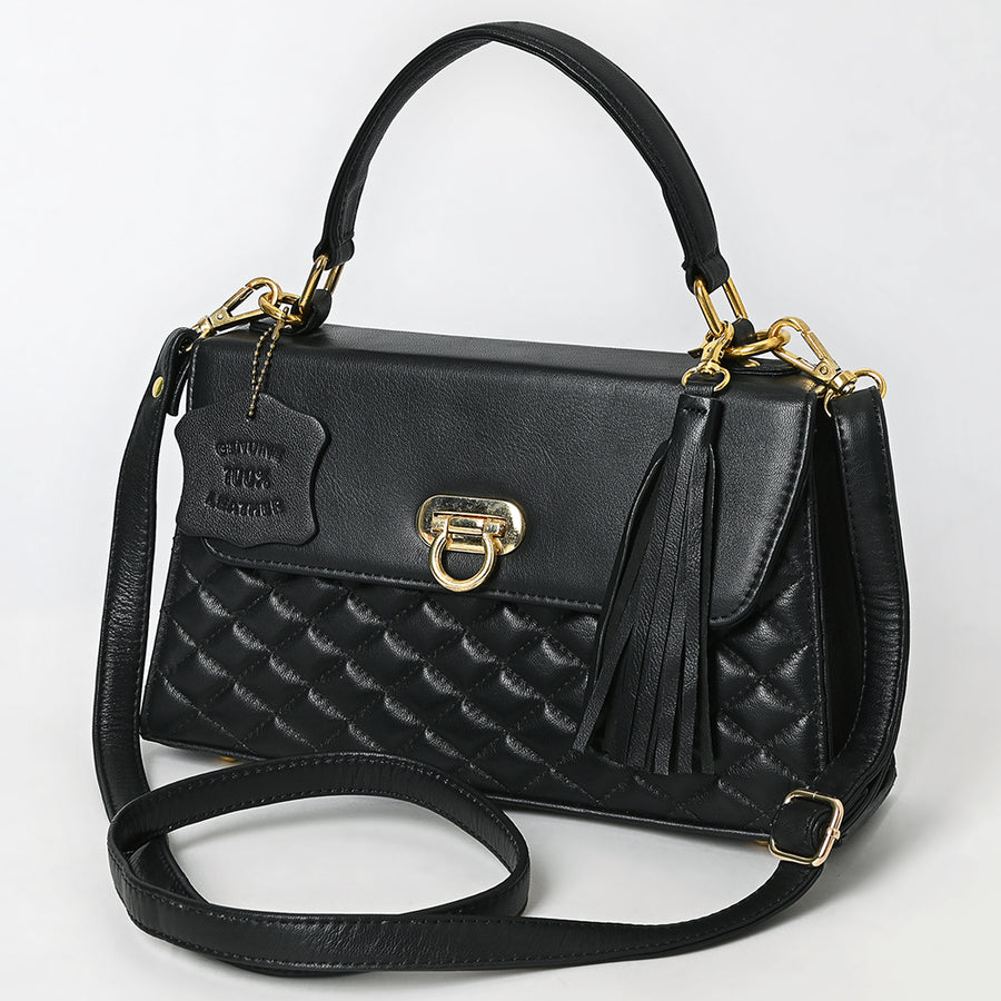 Never Mind Western Cross Body Genuine Leather Handbag Purse Wallet Bag For Women Girls Black - Uhorse