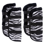 Tough-1 Western Horse Uv Protection Insects Zebra Print Fly Boots Set 4