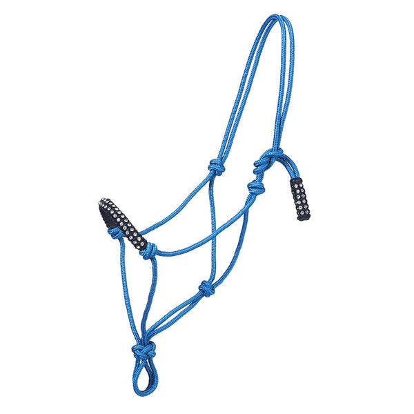 Tough-1 W. H. Heavy-Duty Poly Nylon Rope Halter Teal by Hilason – Cowboy and equestrian accessories