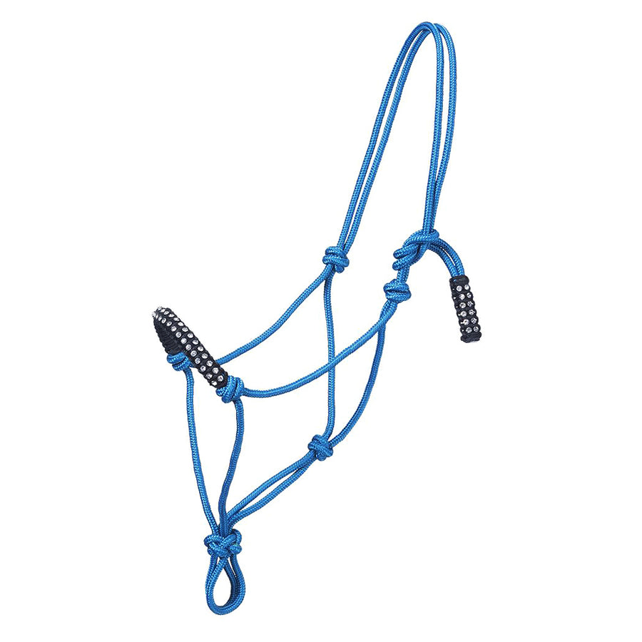 Tough-1 W. H. Heavy-Duty Poly Nylon Rope Halter Teal by Hilason – Cowboy and equestrian accessories