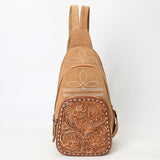 American Darling Sling Hand Tooled Genuine Leather Suede bag