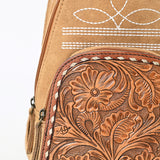 American Darling Sling Hand Tooled Genuine Leather Suede bag