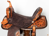 Flex Tree Western Horse Saddle In American Leather Barrel Trail Hilason