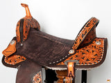 Flex Tree Western Horse Saddle In American Leather Barrel Trail Hilason