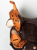 Flex Tree Western Horse Saddle In American Leather Barrel Trail Hilason