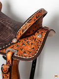 Flex Tree Western Horse Saddle In American Leather Barrel Trail Hilason