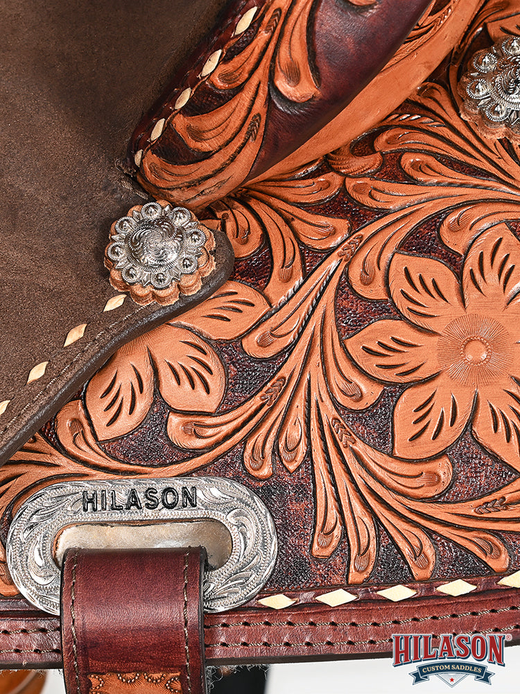 HILASON Flex Tree Western Horse Saddle in American Leather Barrel Trail | for Horses