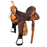 Flex Tree Western Horse Saddle In American Leather Barrel Trail Hilason