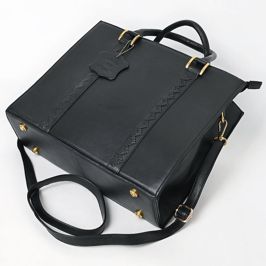 Never Mind Briefcase Genuine Leather Women Bag Western Handbag Purse