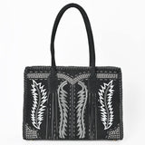American Darling Tote Bag Western Suede Leather Handbag with Boot Stitched Design Rivets and YKK Zipper for Women