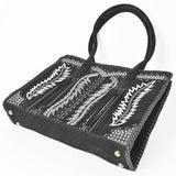 American Darling Tote Bag Western Suede Leather Handbag with Boot Stitched Design Rivets and YKK Zipper for Women