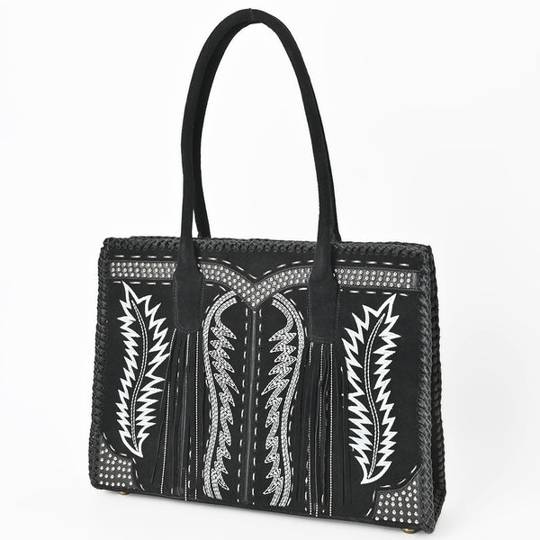 American Darling Handcrafted Suede Tote Bag with Boot Stitched Embroidery - Uhorse