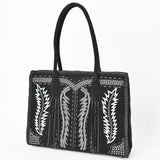 American Darling Handcrafted Suede Tote Bag with Boot Stitched Embroidery - Uhorse