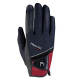 Size 6 Roeckl Madrid Unisex Horse Riding Gloves Pair Black Red Touchscreen Comapatible