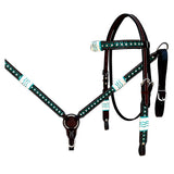 Hilason W. H. Hand Painted American Leather Tk. Set Rawhide Braided by Hilason – Cowboy and equestrian accessories