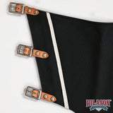 HILASON Pro Rodeo Bull Riding Chaps Genuine Leather Black