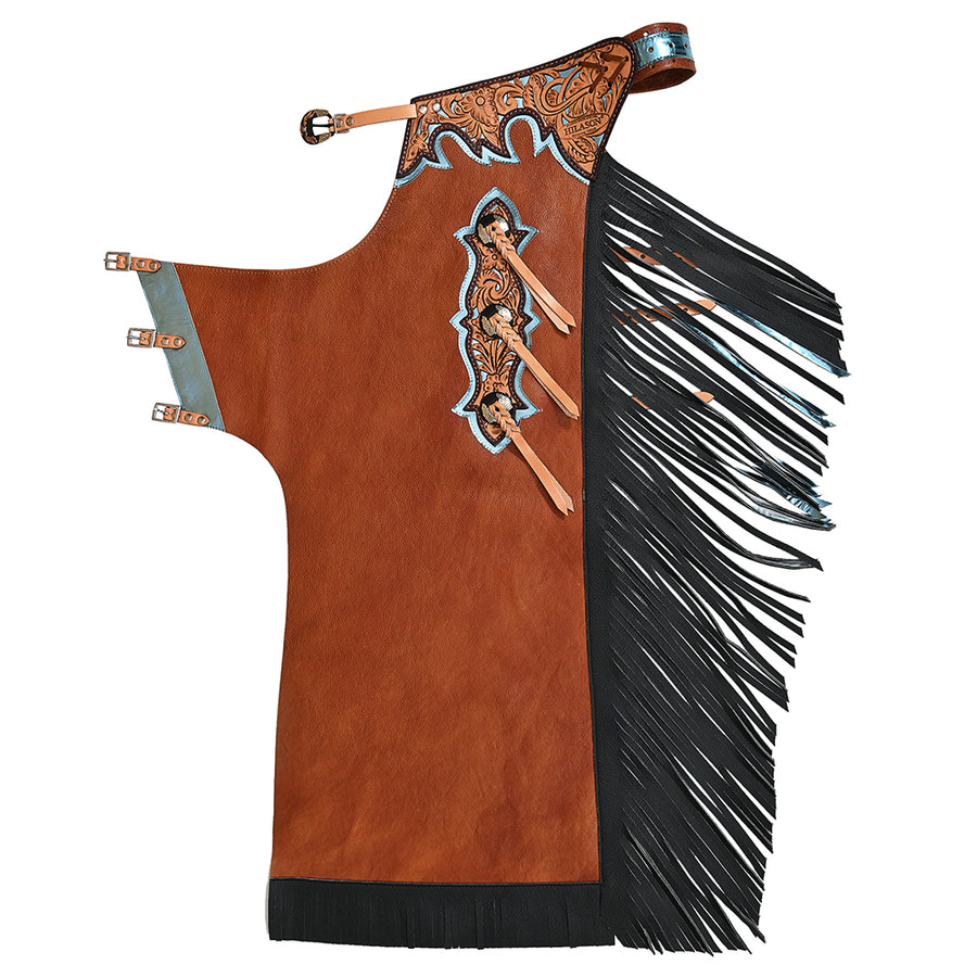 HILASON Western Genuine Leather Pro Rodeo Bull Riding Chaps Unisex