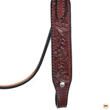 Hilason Western Horse Genuine Leather Headstall Breast Collar Brown Floral Hand Carved Stainless Steel Hardware