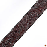 Hilason Western Horse Genuine Leather Headstall Breast Collar Brown Floral Hand Carved Stainless Steel Hardware