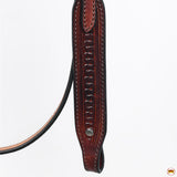 Hilason Western Horse Hand Tooled Headstall Breast Collar Genuine Leather Brown Stainless Steel Hardware