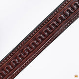 Hilason Western Horse Hand Tooled Headstall Breast Collar Genuine Leather Brown Stainless Steel Hardware