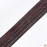 Hilason Western Horse Genuine Leather Headstall Breast Collar Brown Barb Wire Hand Tooled Stainless Steel Hardware