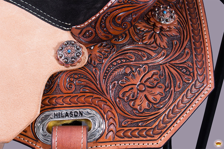 HILASON Western Horse Saddle American Leather Trail Barrel Brown