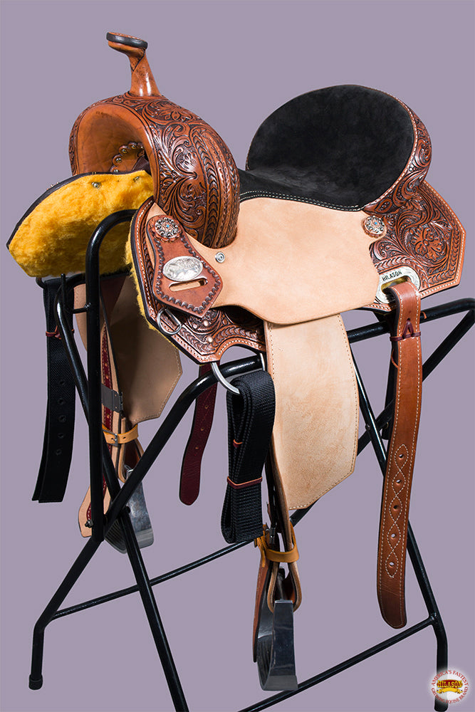 HILASON Western Horse Saddle American Leather Trail Barrel Brown
