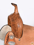 Flex Tree Western Horse Saddle In American Leather Barrel Trail Hilason