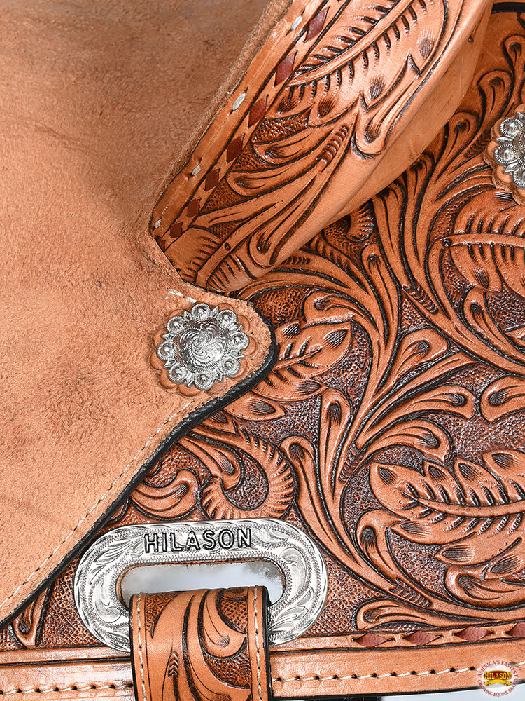 HILASON Flex Tree Western Horse Saddle in American Leather Barrel Trail | for Horses
