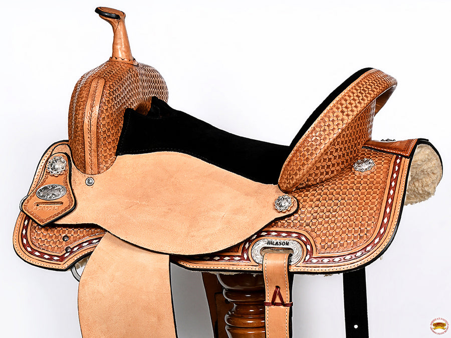 HILASON Flex Tree Western Horse Saddle in American Leather Barrel Trail | for Horses